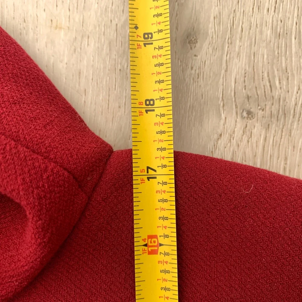 J.‎ Crew Womens Red Wool Blend Long Overcoat Button Front Topcoat Jacket